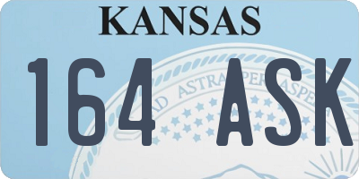 KS license plate 164ASK