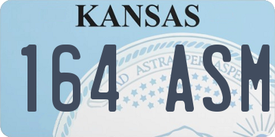 KS license plate 164ASM