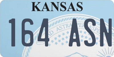KS license plate 164ASN