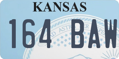 KS license plate 164BAW