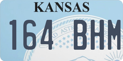 KS license plate 164BHM