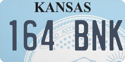 KS license plate 164BNK