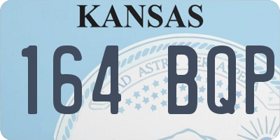 KS license plate 164BQP