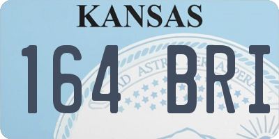 KS license plate 164BRI