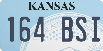 KS license plate 164BSI