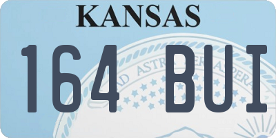 KS license plate 164BUI