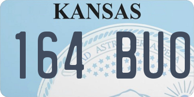 KS license plate 164BUO