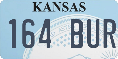 KS license plate 164BUR