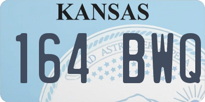KS license plate 164BWQ