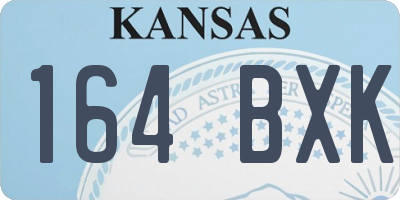 KS license plate 164BXK