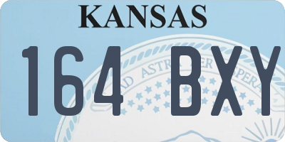 KS license plate 164BXY