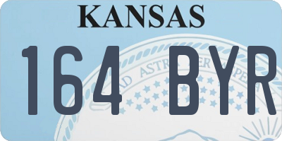 KS license plate 164BYR