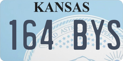 KS license plate 164BYS