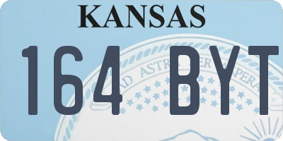 KS license plate 164BYT