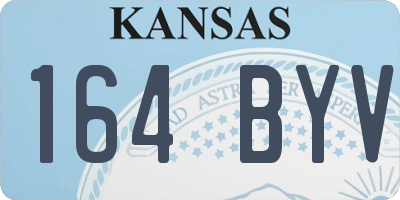 KS license plate 164BYV