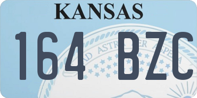 KS license plate 164BZC
