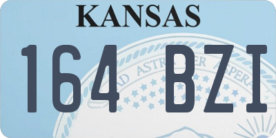 KS license plate 164BZI