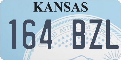 KS license plate 164BZL