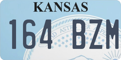 KS license plate 164BZM