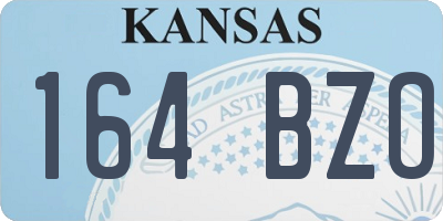 KS license plate 164BZO
