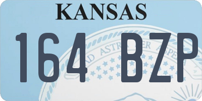 KS license plate 164BZP