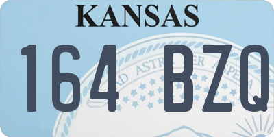 KS license plate 164BZQ