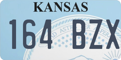 KS license plate 164BZX