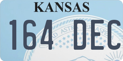 KS license plate 164DEC