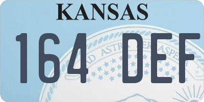 KS license plate 164DEF