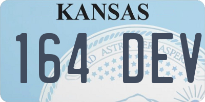 KS license plate 164DEV