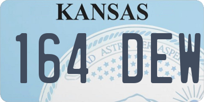 KS license plate 164DEW