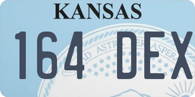 KS license plate 164DEX
