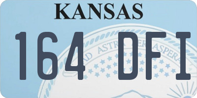 KS license plate 164DFI
