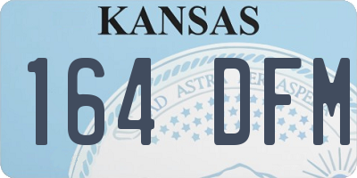 KS license plate 164DFM