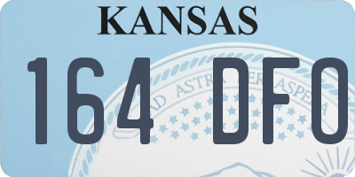 KS license plate 164DFO