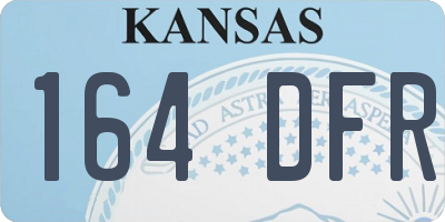KS license plate 164DFR
