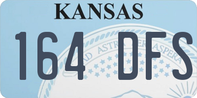 KS license plate 164DFS