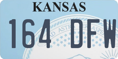 KS license plate 164DFW