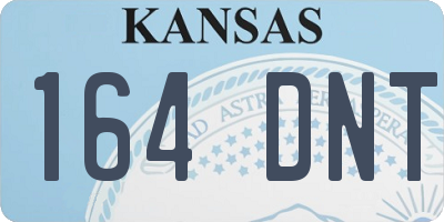 KS license plate 164DNT