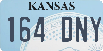 KS license plate 164DNY
