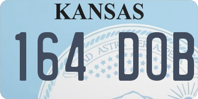 KS license plate 164DOB