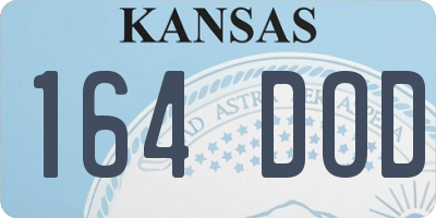 KS license plate 164DOD