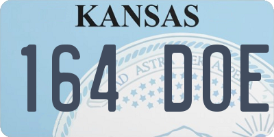 KS license plate 164DOE