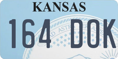 KS license plate 164DOK