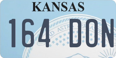 KS license plate 164DON