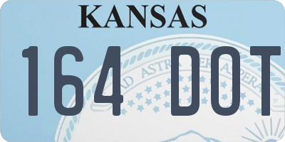 KS license plate 164DOT