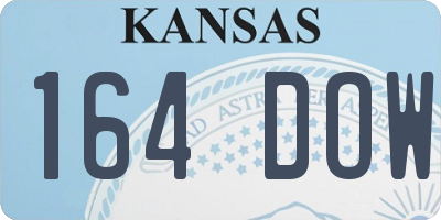 KS license plate 164DOW