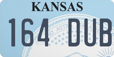 KS license plate 164DUB
