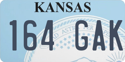 KS license plate 164GAK