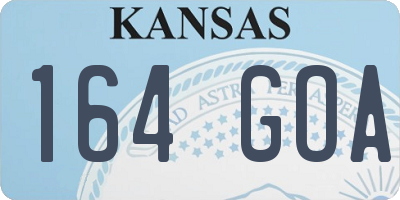 KS license plate 164GOA